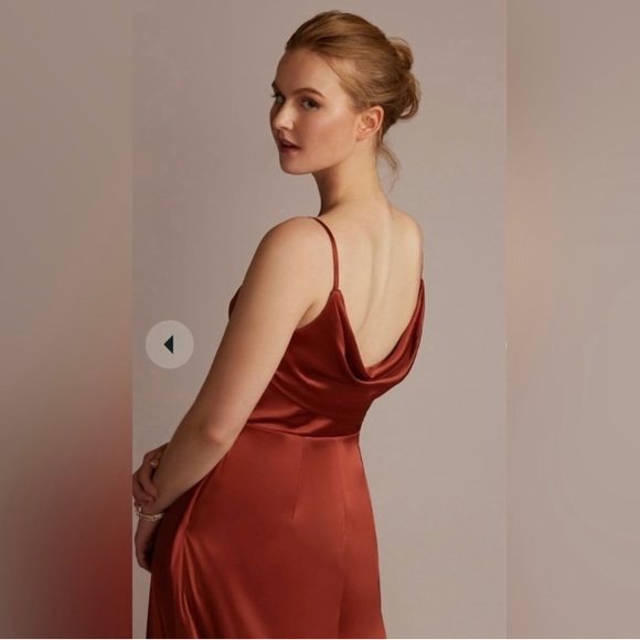 David’s bridal bridesmaid dress satin green size 10 - Picture 12 of 15